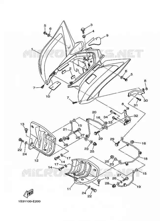 GARDE BOUE ARRIERE Yamaha QUAD 700 2006 RAPTOR  YFM700RYFM700RV
