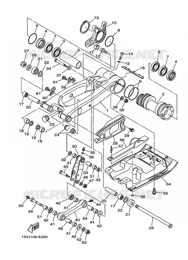 BRAS ARRIERE Yamaha QUAD 700 2007 RAPTOR  YFM700RYFM70RW