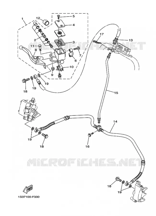 MAITRE CYLINDRE DE FREIN AVANT Yamaha QUAD 700 2007 RAPTOR  YFM700RYFM70RW