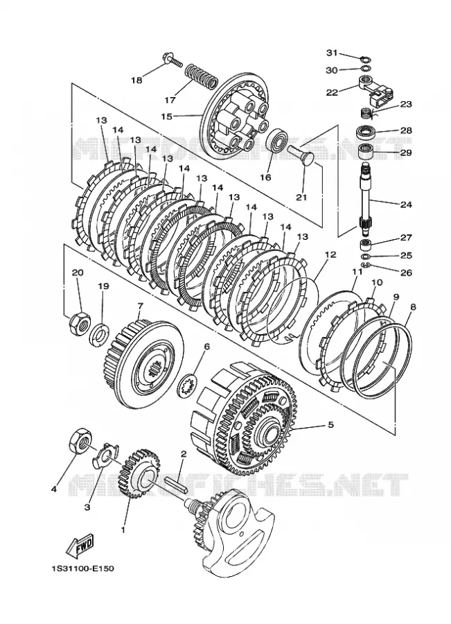 EMBRAYAGE DE DEMARREUR Yamaha QUAD 700 2007 RAPTOR  YFM700RYFM70RW