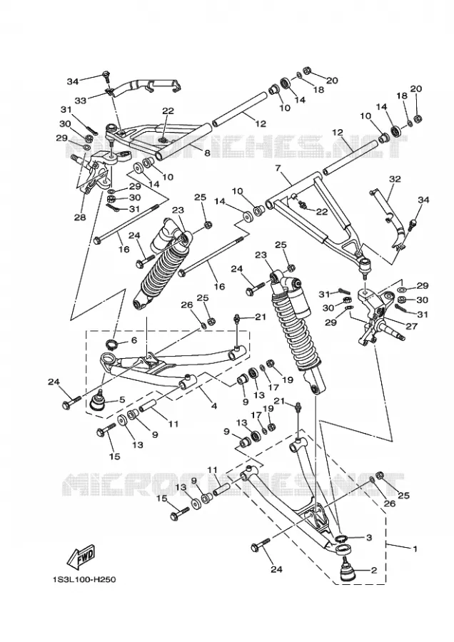 SUSPENSION / ROUE AVANT Yamaha QUAD 700 2007 RAPTOR  YFM700R