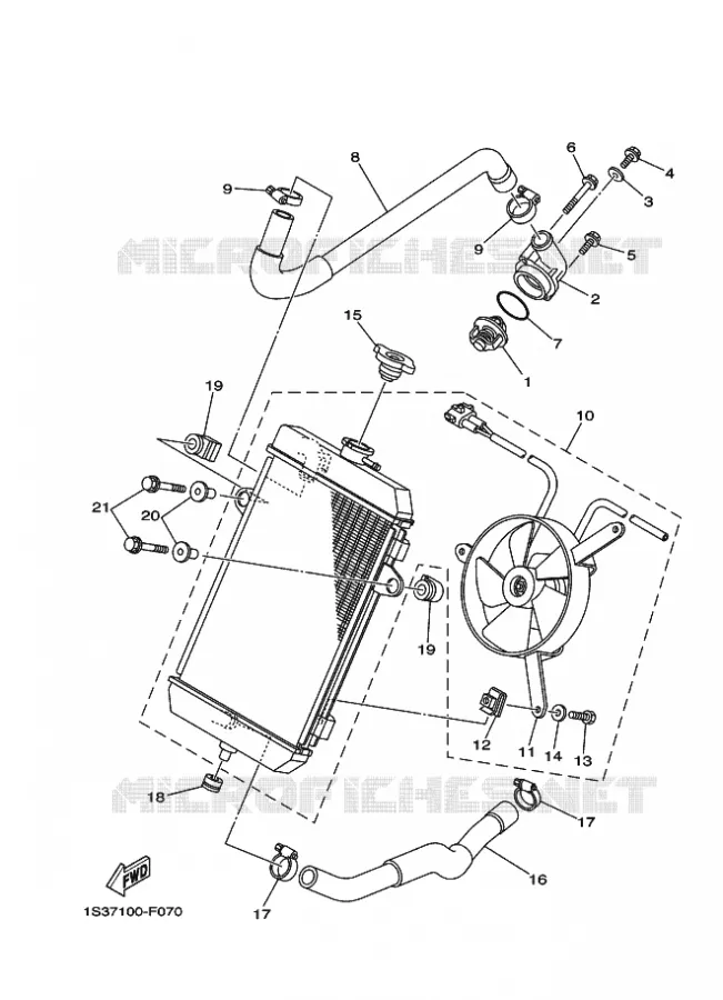 RADIATEUR / DURITES Yamaha QUAD 700 2008 RAPTOR  YFM700R