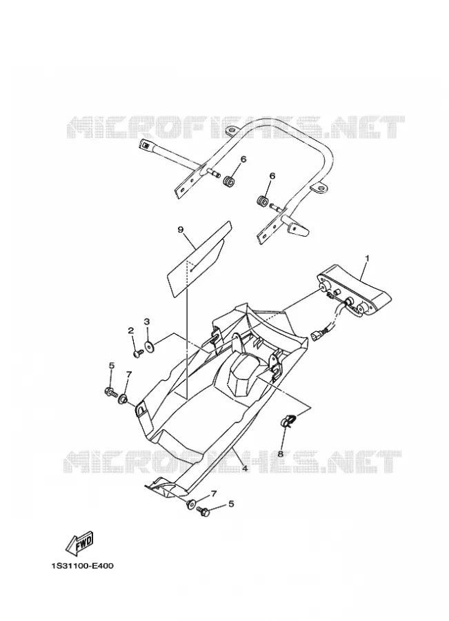 FEU ARRIERE Yamaha QUAD 700 2008 RAPTOR  YFM700R