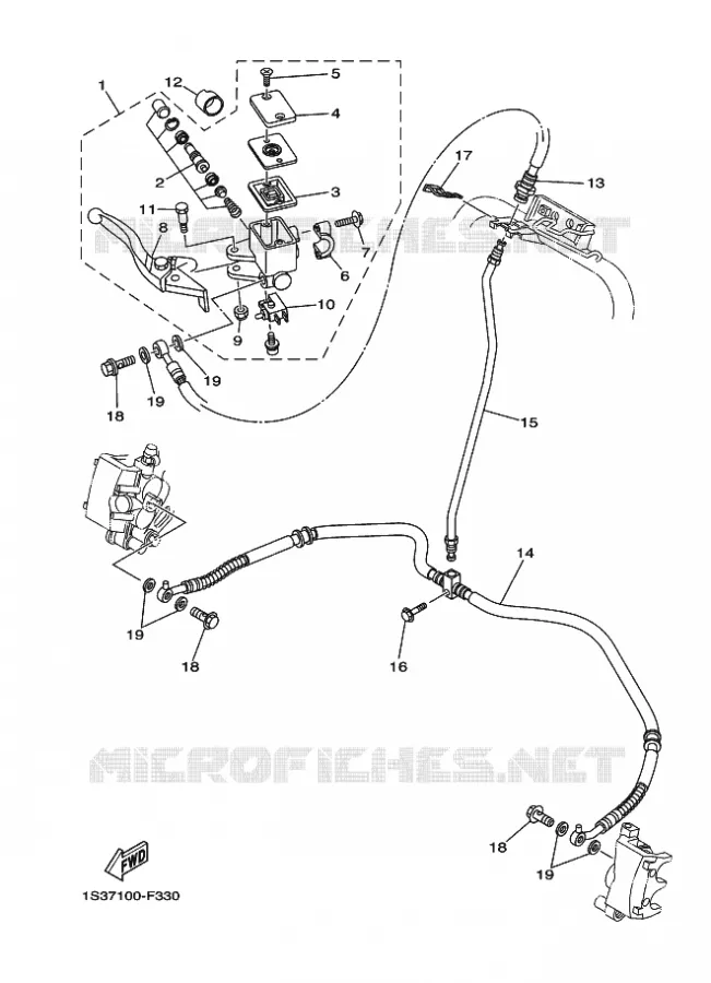 MAITRE CYLINDRE DE FREIN AVANT Yamaha QUAD 700 2008 RAPTOR  YFM700R