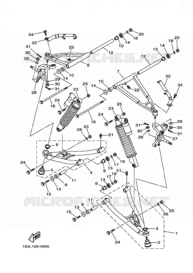 SUSPENSION / ROUE AVANT Yamaha QUAD 700 2008 RAPTOR  YFM700R