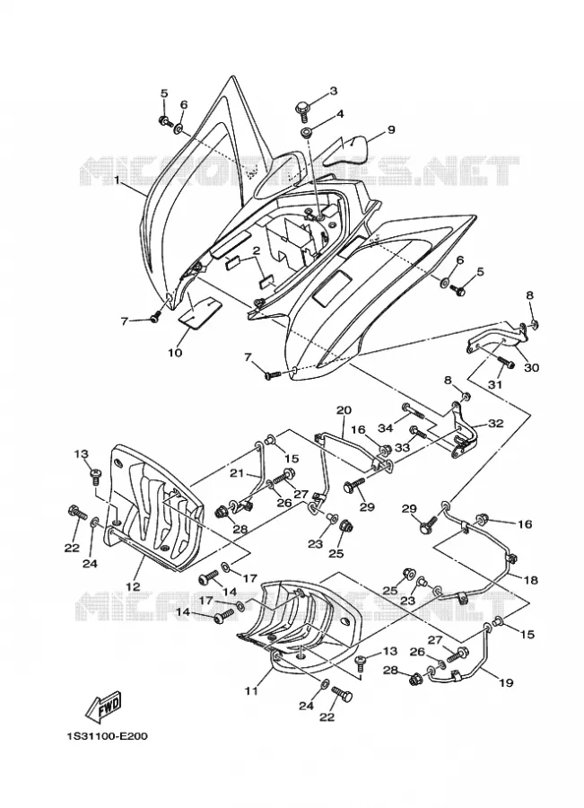 GARDE BOUE ARRIERE Yamaha QUAD 700 2008 RAPTOR  YFM700RYFM70RSPX