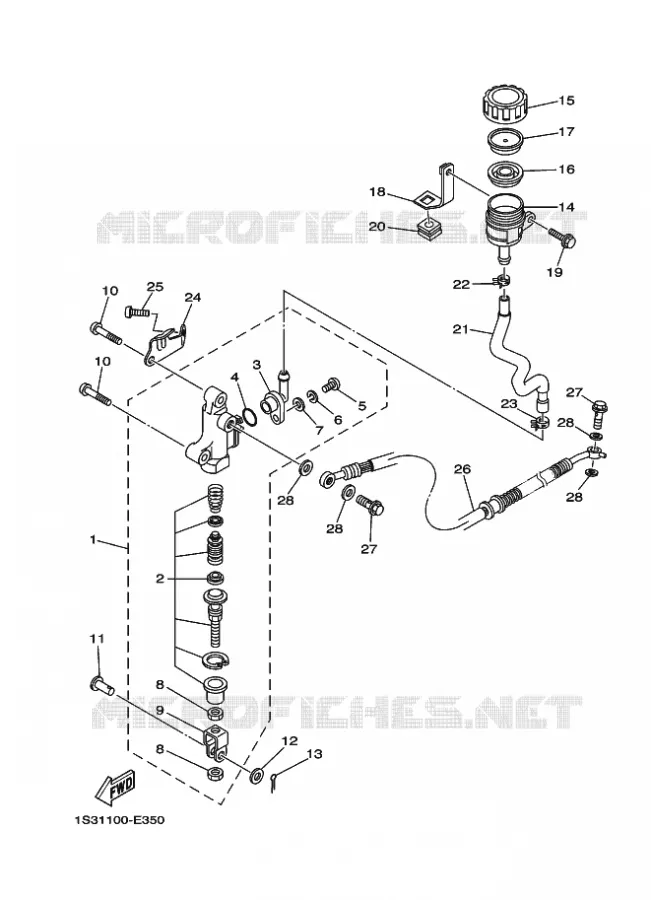 MAITRE CYLINDRE DE FREIN ARRIERE Yamaha QUAD 700 2008 RAPTOR  YFM700RYFM70RSPX