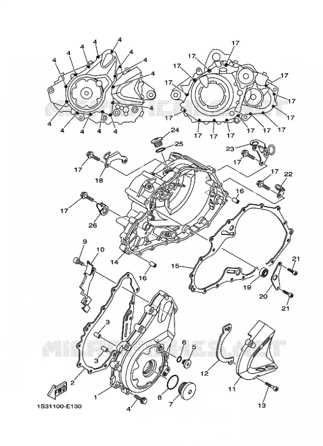 CARTER - MOTEUR 1 Yamaha QUAD 700 2008 RAPTOR  YFM700R