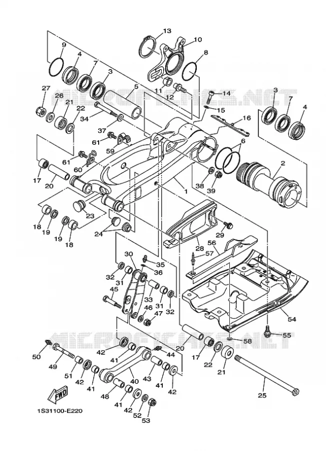 BRAS ARRIERE Yamaha QUAD 700 2009 RAPTOR  YFM700RYFM70RY