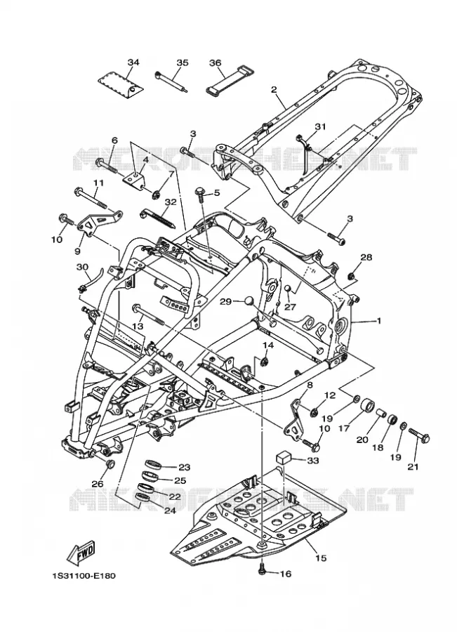 CADRE Yamaha QUAD 700 2009 RAPTOR  YFM700RYFM70RY