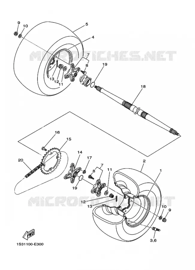 ROUE ARRIERE Yamaha QUAD 700 2009 RAPTOR  YFM700RYFM70RY