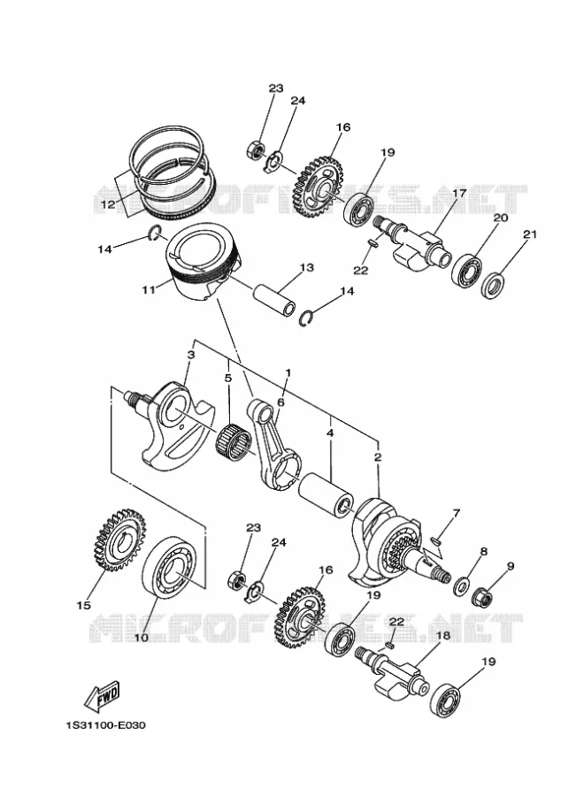 VILEBREQUIN / PISTON Yamaha QUAD 700 2009 RAPTOR  YFM700RYFM70RY