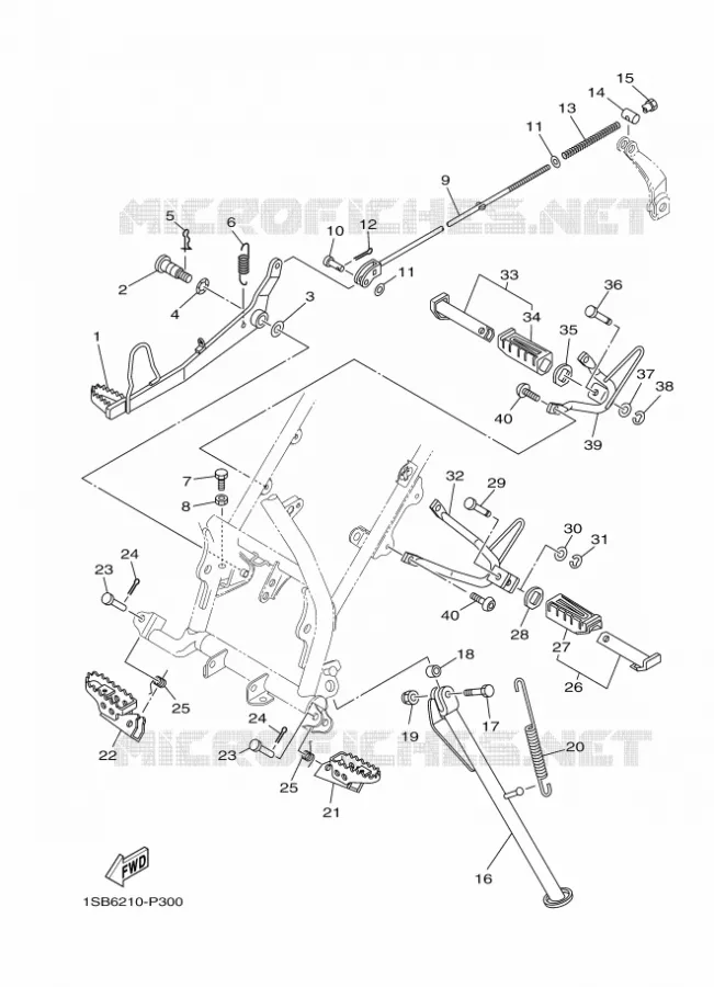 SUPPORT / REPOSE PIEDS Yamaha MOTO 125 2017 XTZ  XTZ125E