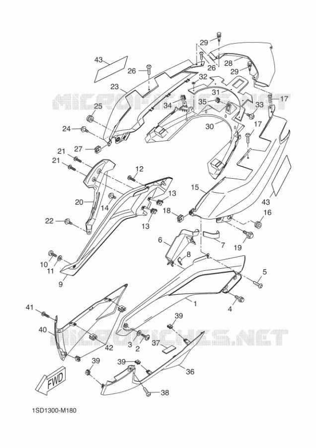 COUVERCLE LATERAL Yamaha SCOOTER 400 2017 EVOLIS  YP400RA
