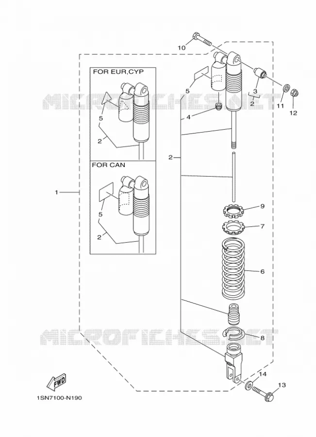 AMORTISSEUR ARRIERE Yamaha MOTO 85 2017 YZ  YZ85LWH