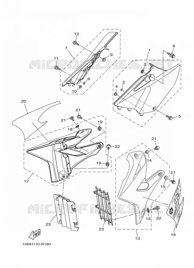 COUVERCLE LATERAL Yamaha MOTO 125 2016 YZ  YZ125