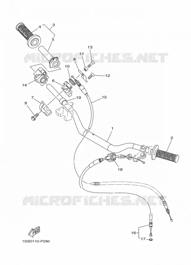 GUIDON ET CABLES Yamaha MOTO 125 2016 YZ  YZ125