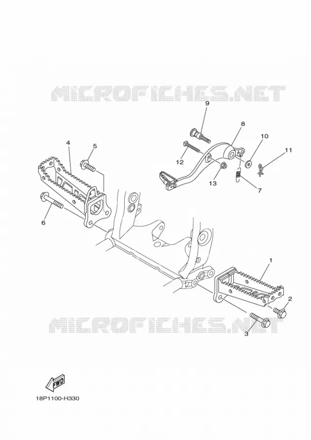 SUPPORT / REPOSE PIEDS Yamaha QUAD 450 2014 YFZ R  YFZ450RYFZ450RE