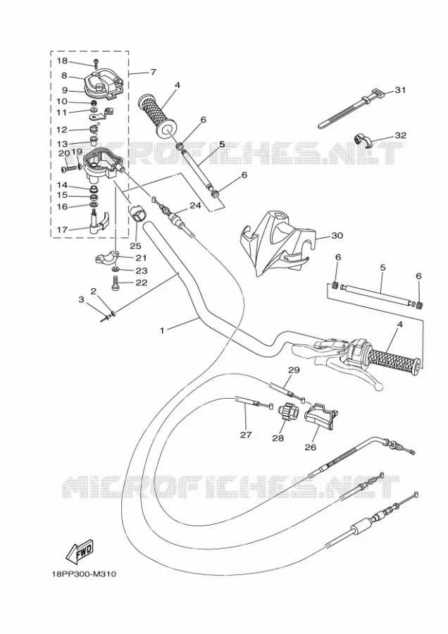 GUIDON ET CABLES Yamaha QUAD 450 2014 YFZ R  YFZ450R