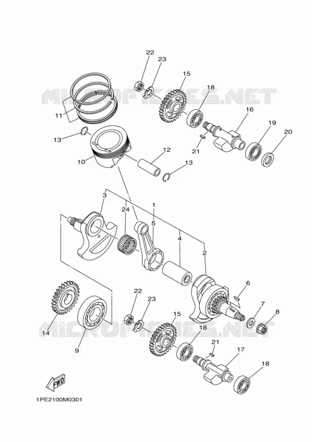 VILEBREQUIN / PISTON Yamaha QUAD 700 2014 RAPTOR  YFM700RYFM700RSE