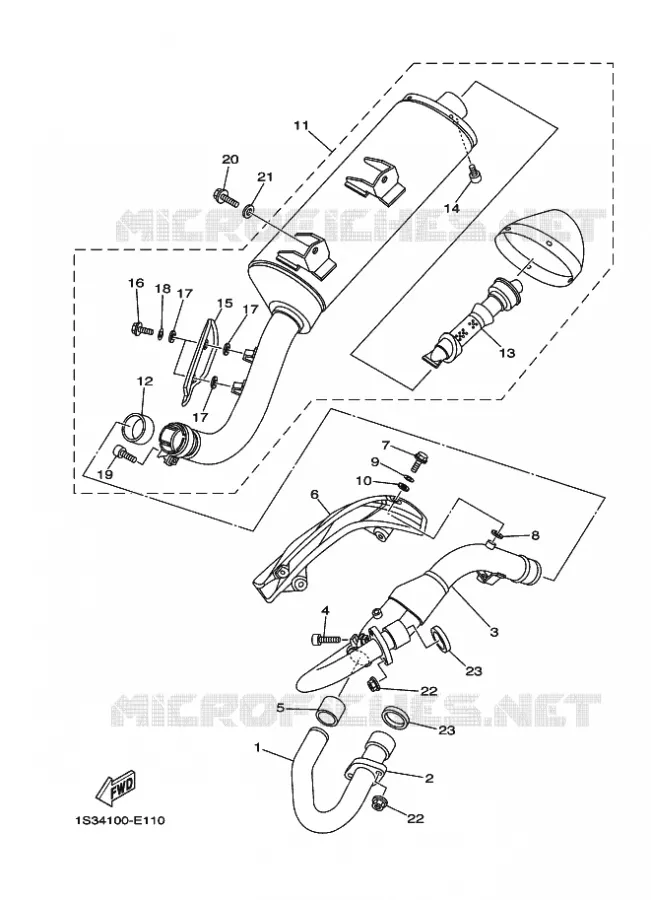 ECHAPPEMENT Yamaha QUAD 700 2014 RAPTOR  YFM700RYFM700RSE