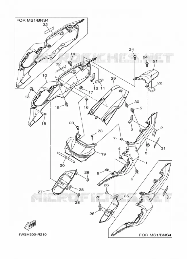 COUVERCLE LATERAL Yamaha MOTO 700 2016 MT  MT07