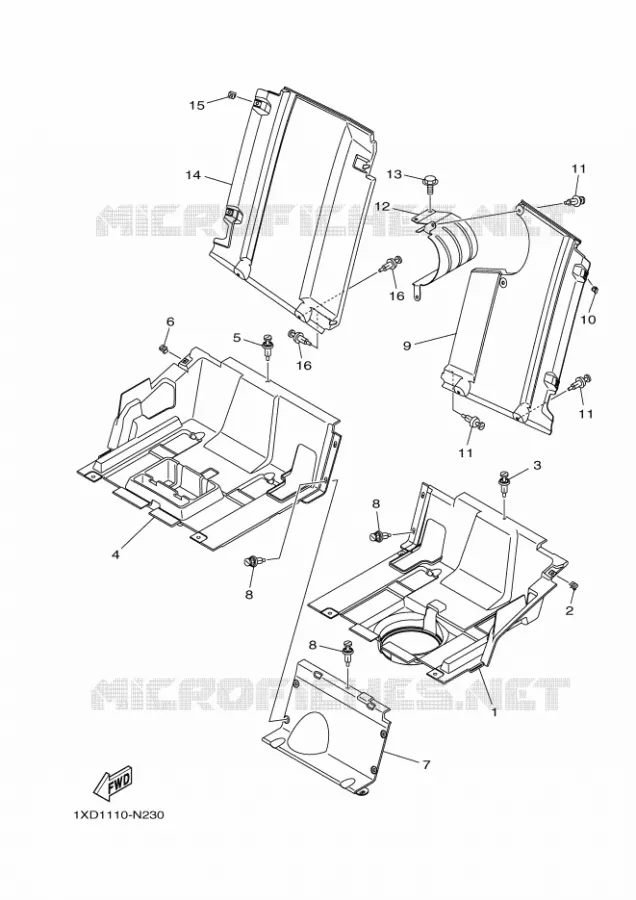 COUVERCLE LATERAL 2 Yamaha SIDE BY SIDE 700 2015 VIKING  YXM700E