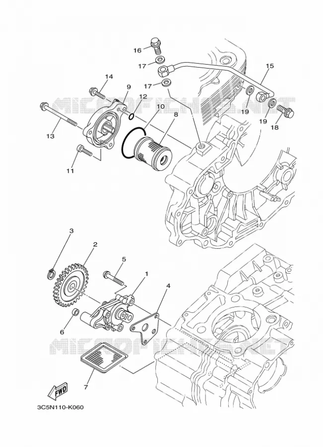 POMPE A HUILE Yamaha MOTO 250 2015 XT  XT250