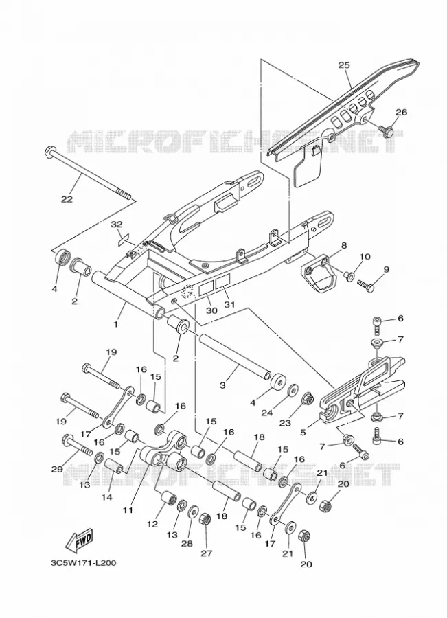 BRAS ARRIERE Yamaha MOTO 250 2016 XT  XT250