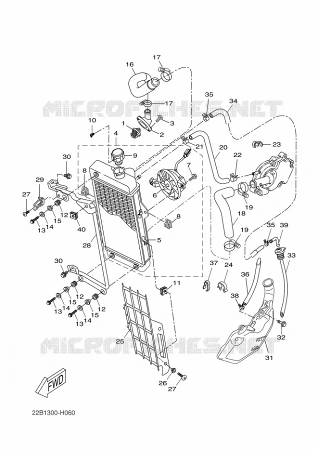 RADIATEUR / DURITES Yamaha MOTO 125 2009 WR-R  WR125R