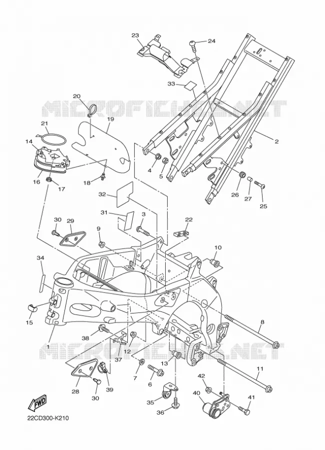 CADRE Yamaha MOTO 1000 2012 FZ1 ABS  FZ1-NA