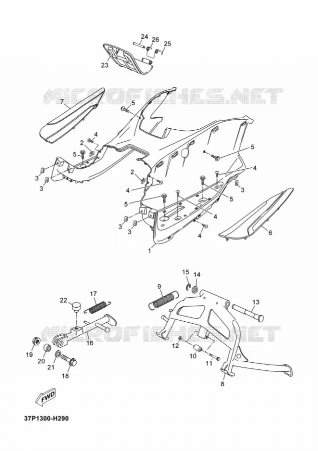 SUPPORT / REPOSE PIEDS Yamaha SCOOTER 125 2012 XMAX ABS  YP125RA