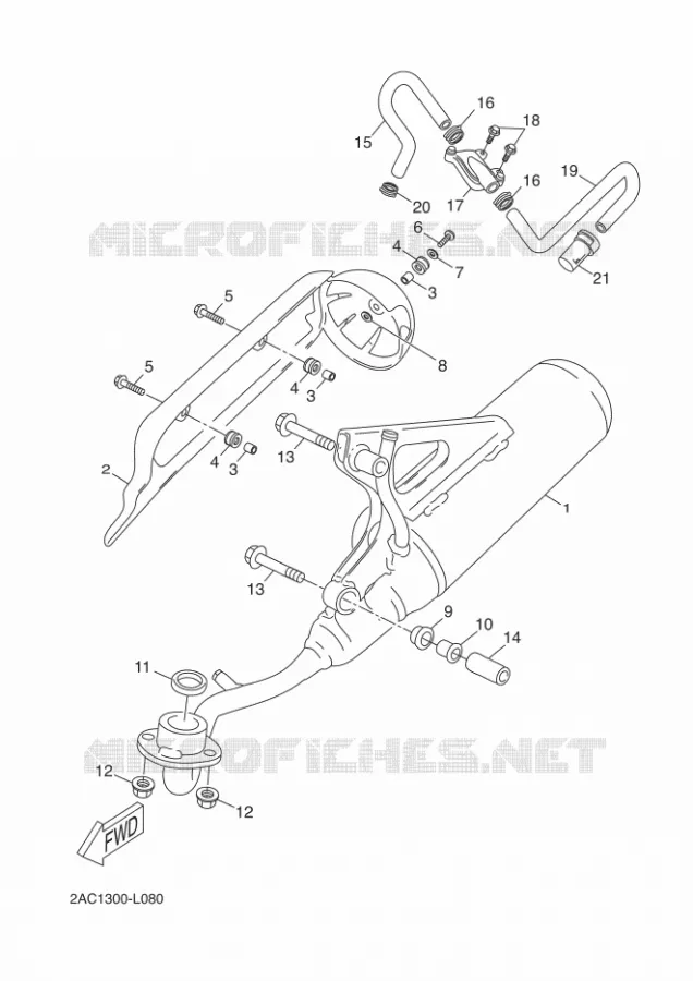 ECHAPPEMENT Yamaha SCOOTER 50 2012 MBK OVETTO 4T  YN50F