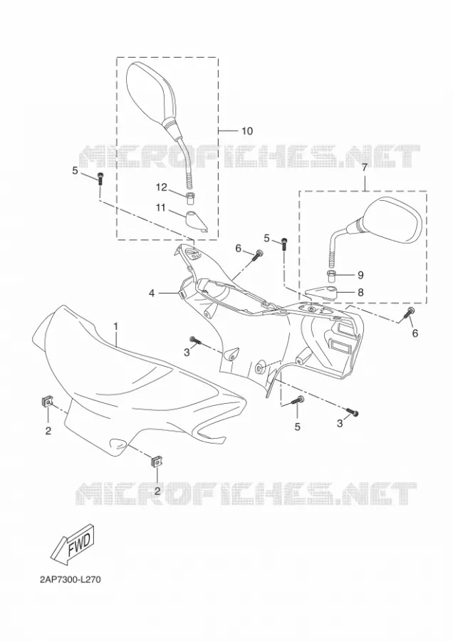 CARENAGES 1  Yamaha SCOOTER 50 2012 NEOS  YN50
