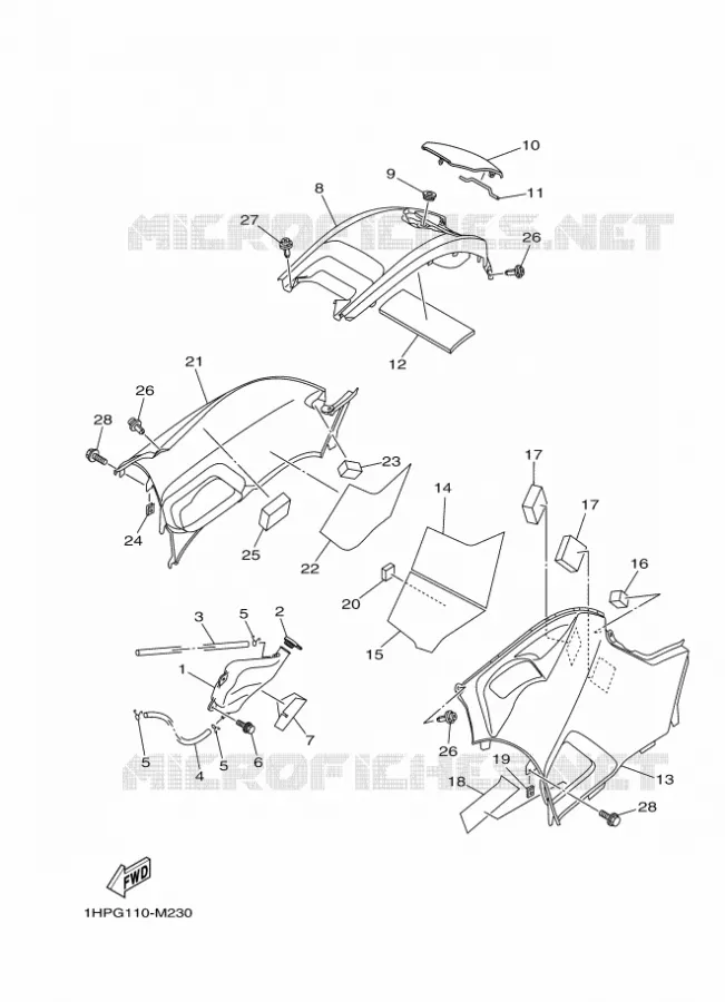 COUVERCLE LATERAL Yamaha QUAD 700 2014 GRIZZLY  YFM700FWADYFM700PE