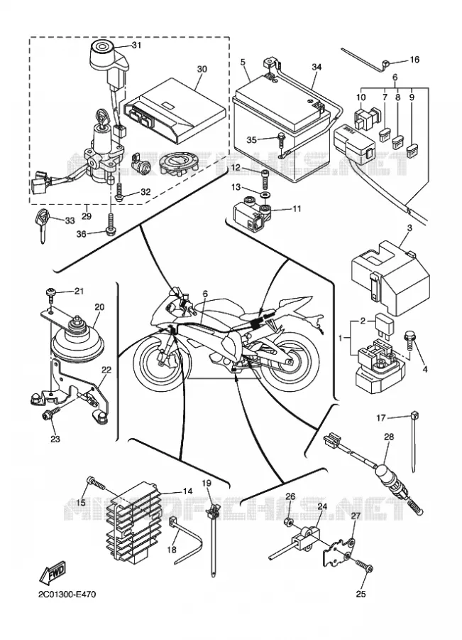PARTIE ELECTRIQUE 2 Yamaha MOTO 600 2006 R6  YZF-R6