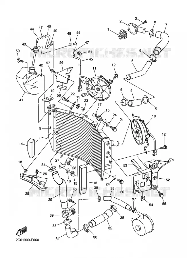 RADIATEUR / DURITES Yamaha MOTO 600 2006 R6  YZF-R6