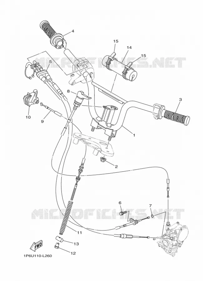 GUIDON ET CABLES Yamaha MOTO 50 2016 TTR  TT-R50E