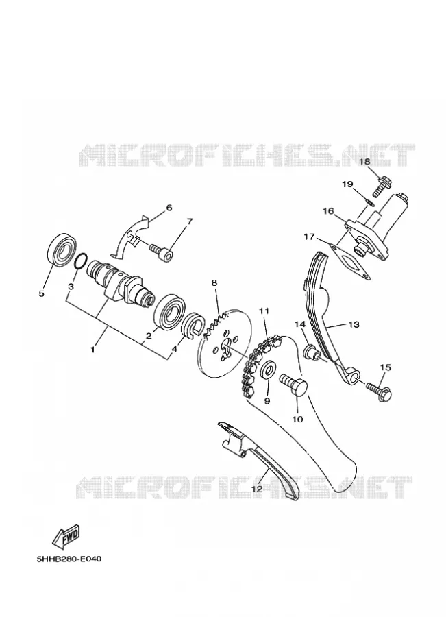 ARBRE A CAMES / CHAINE DE DISTRIBUTION Yamaha MOTO 125 2016 TTR  TT-R125LW