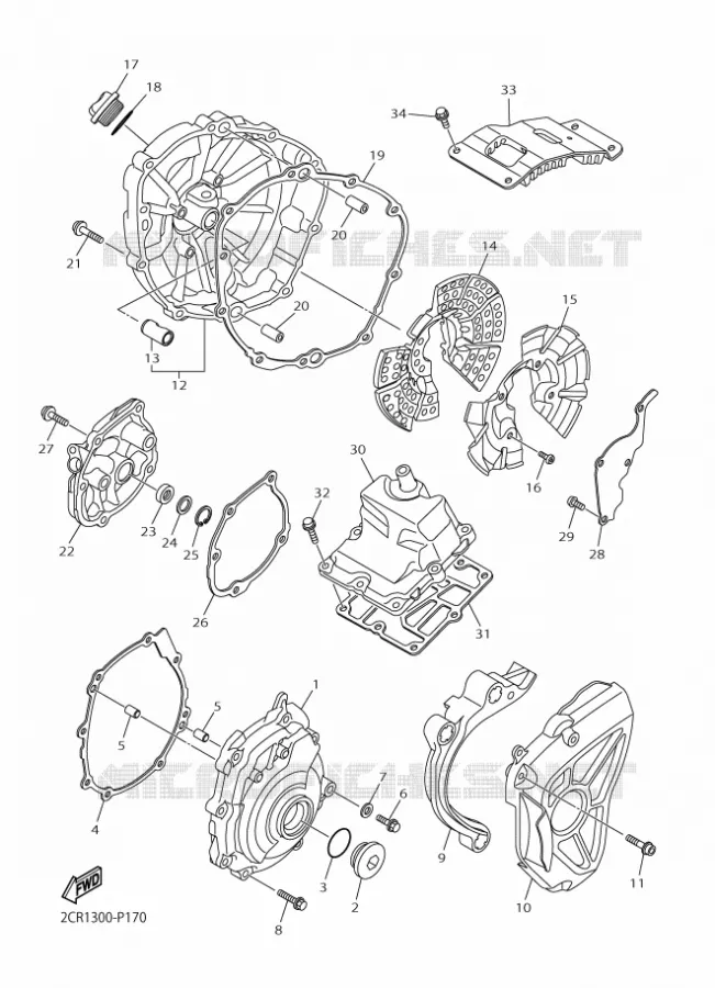 CARTER - MOTEUR 1 Yamaha MOTO 1000 2015 YZF-R1  YZF-R1R1