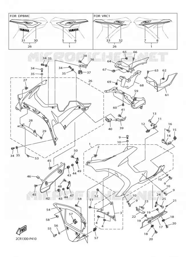 CARENAGES 2 Yamaha MOTO 1000 2015 YZF-R1  YZF-R1R1