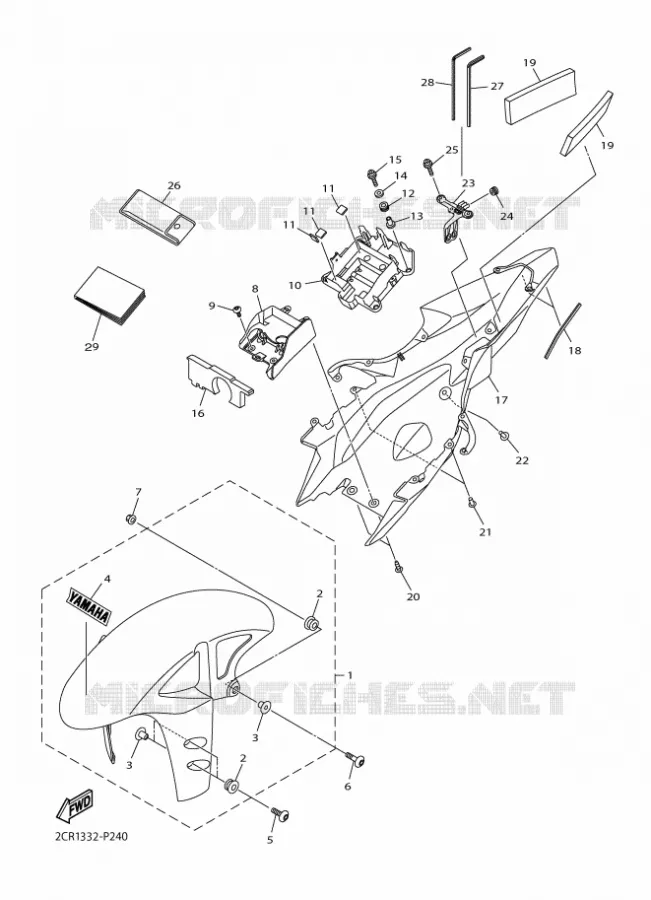 GARDE BOUE Yamaha MOTO 1000 2016 R1  YZF-R1