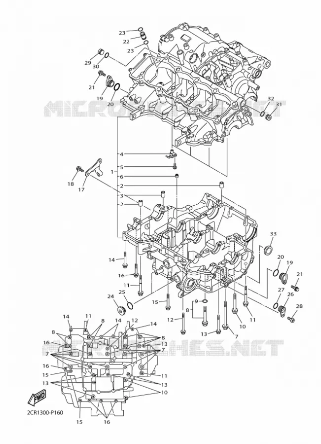 CARTER MOTEUR Yamaha MOTO 1000 2016 R1  YZF-R1