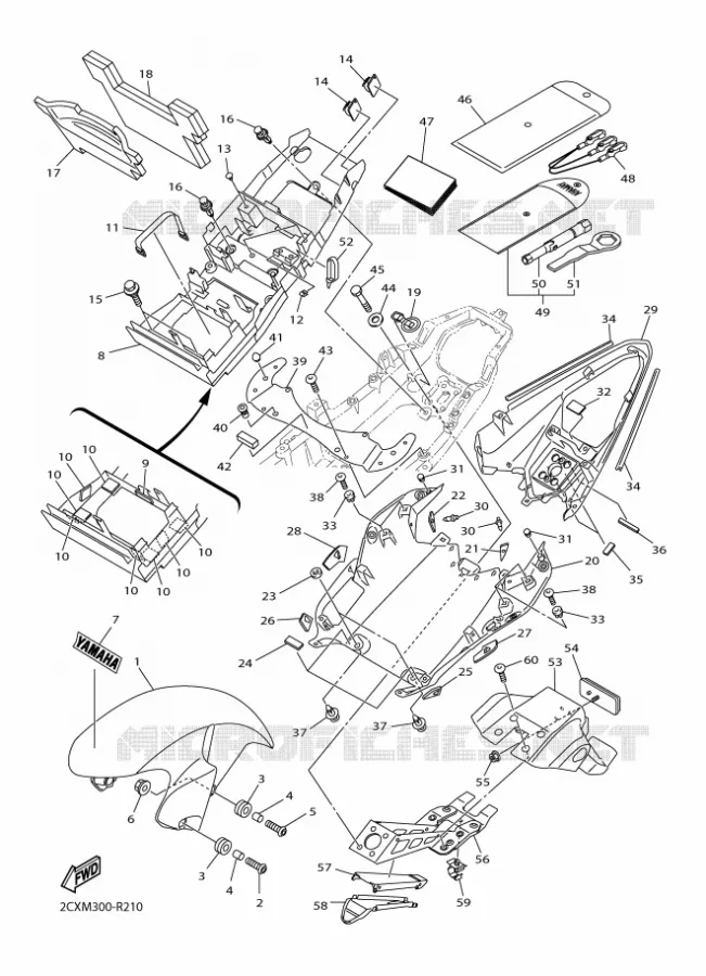 GARDE BOUE Yamaha MOTO 600 2016 R6  YZF-R6