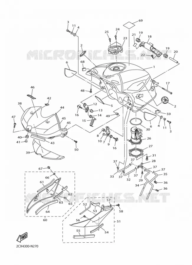 RESERVOIR A ESSENCE Yamaha MOTO 600 2016 R6  YZF-R6