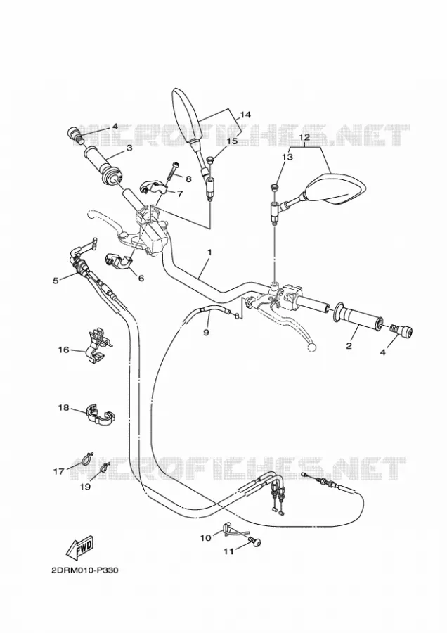 GUIDON ET CABLES Yamaha MOTO 900 2016 MT  MT09A