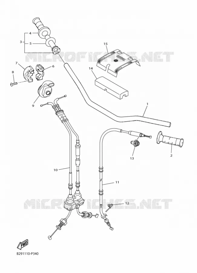 GUIDON ET CABLES Yamaha MOTO 450 2017 WRF  WR450F