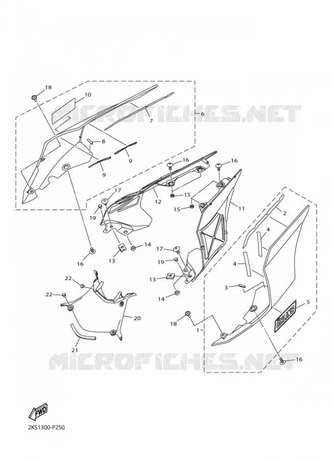 COUVERCLE LATERAL Yamaha MOTO 1000 2016 R1M  YZF-R1M