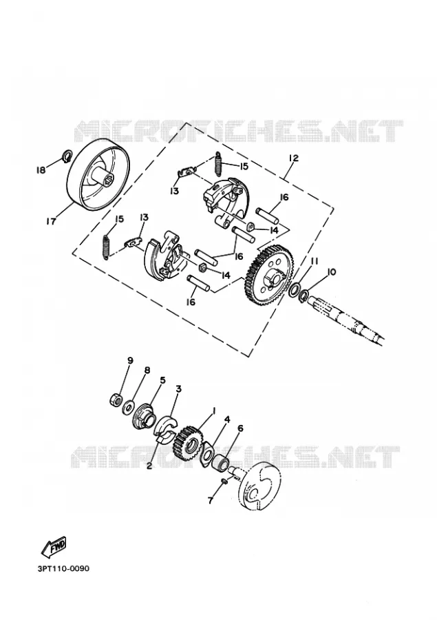 EMBRAYAGE DE DEMARREUR Yamaha MOTO 50 2017 PW  PW50H2
