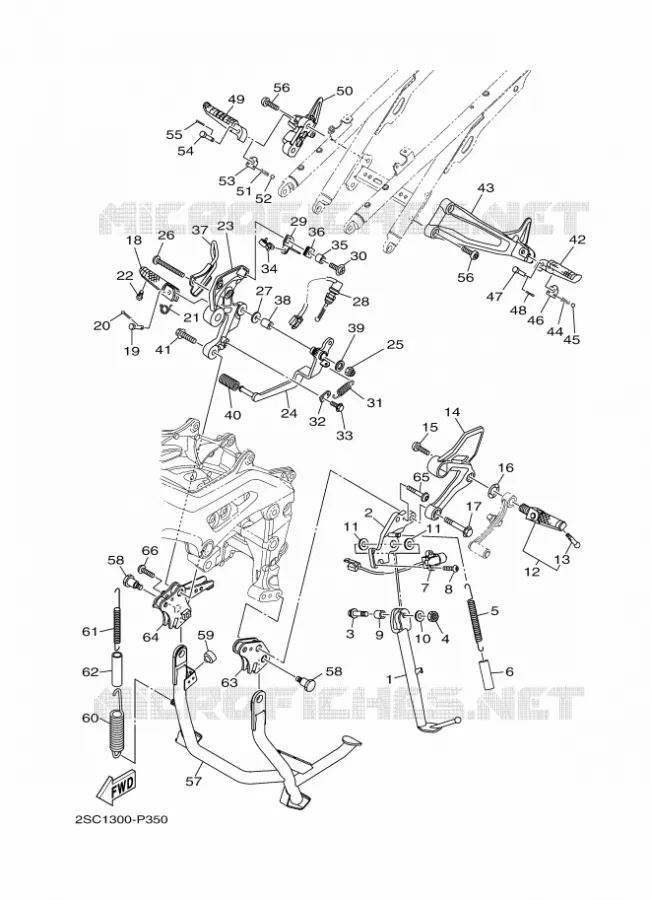 SUPPORT / REPOSE PIEDS Yamaha MOTO 900 2016 MT  MT09TRA